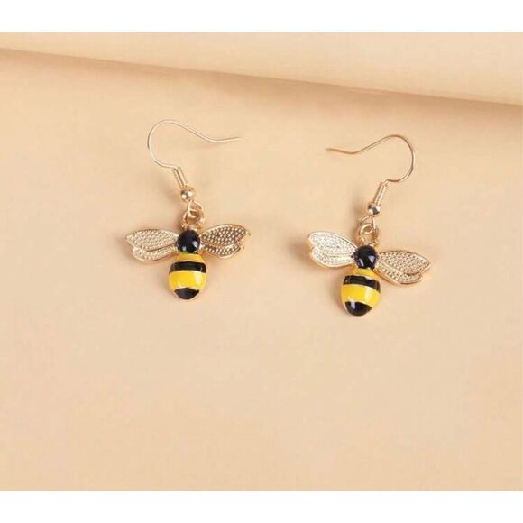 Bubble Bee Design Earrings - Picture 1 of 3